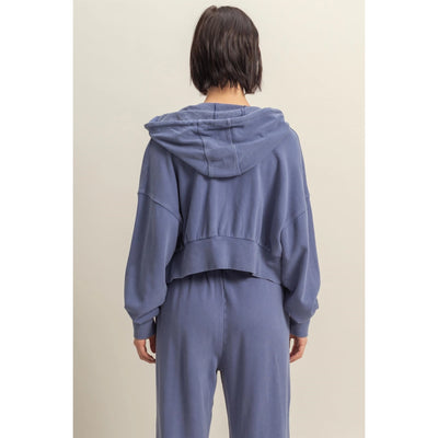 Stevie Cropped Zip Hoodie Sweatshirt