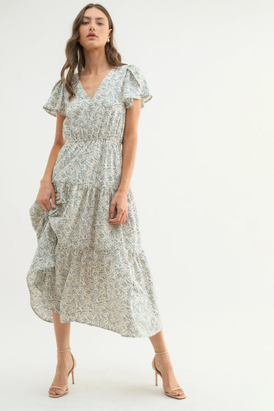 Riley Tulip Sleeve Midi Dress
