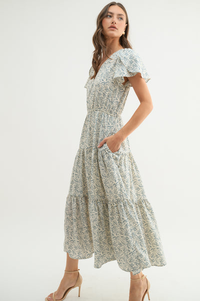Riley Tulip Sleeve Midi Dress
