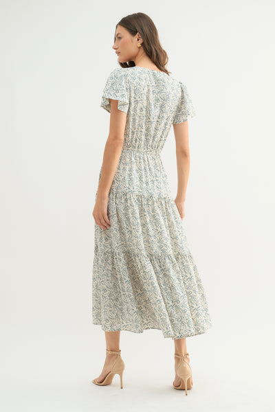 Riley Tulip Sleeve Midi Dress