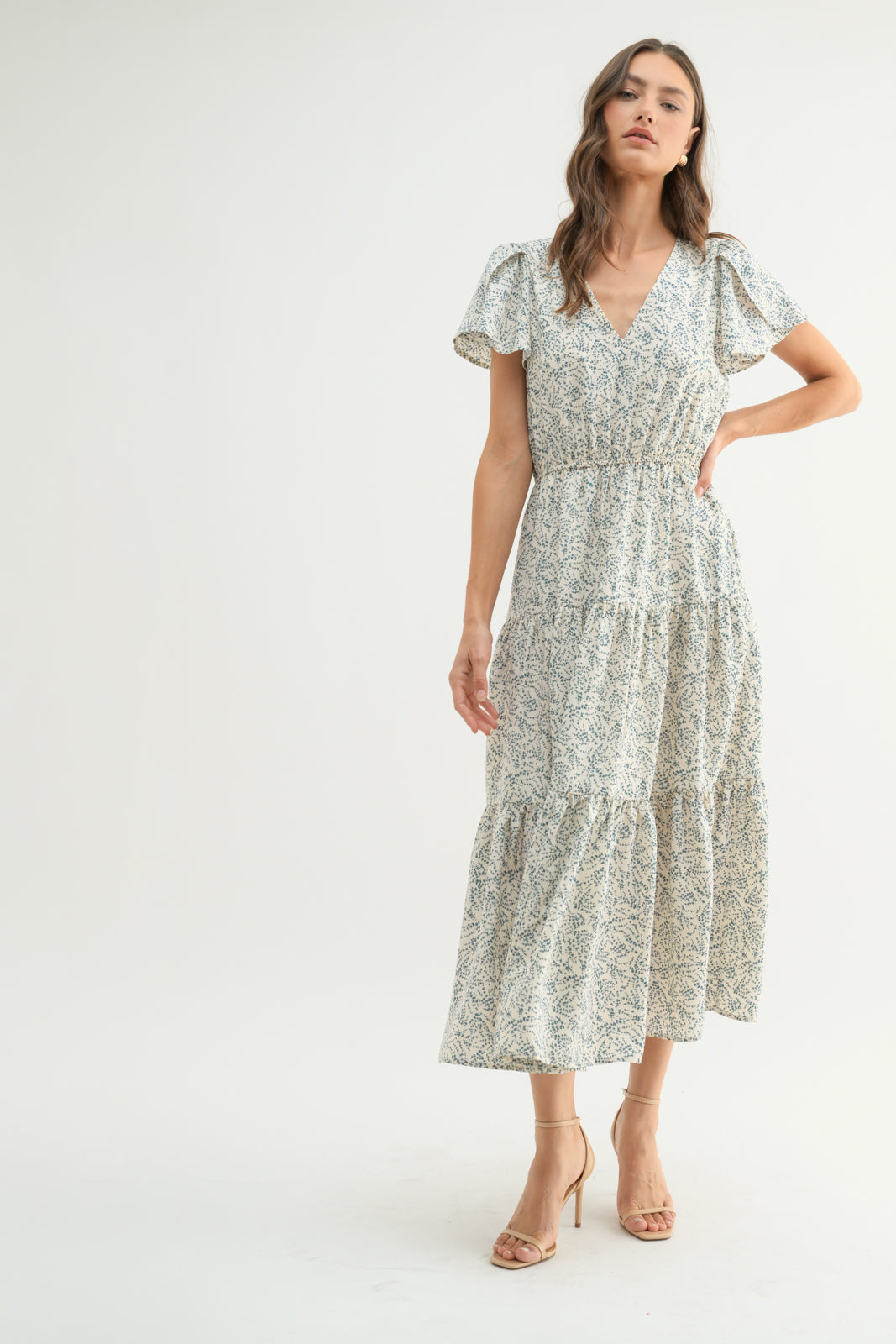 Riley Tulip Sleeve Midi Dress