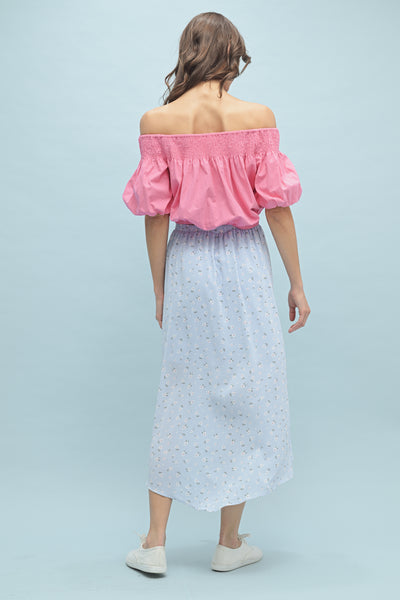 Bubble Gum Off Shoulder Top