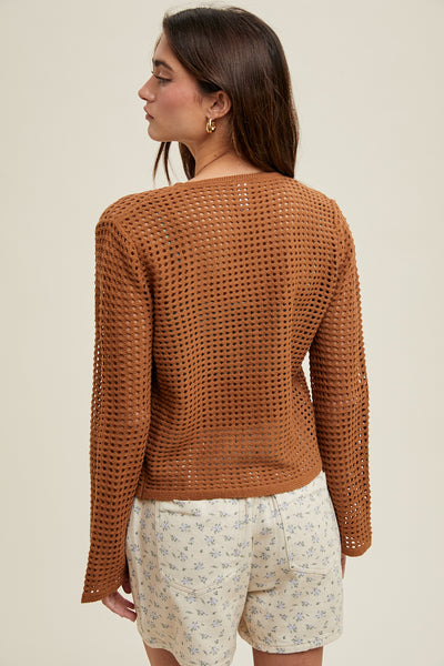 Jameson Open Knit Self Tie Cardigan