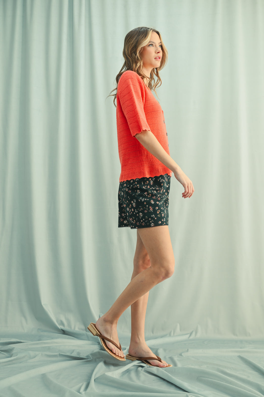 Kate Scallop Button Up Cardigan