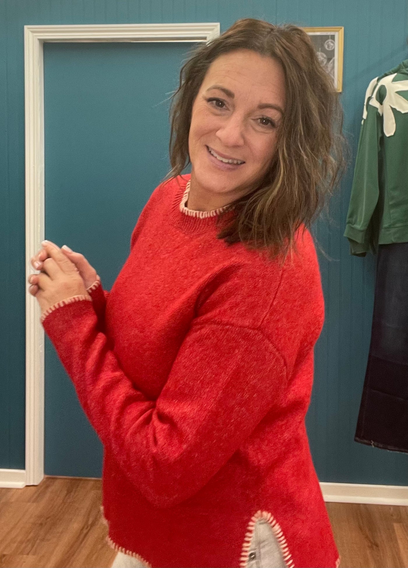 Kallie Side Slit Crewneck Sweater