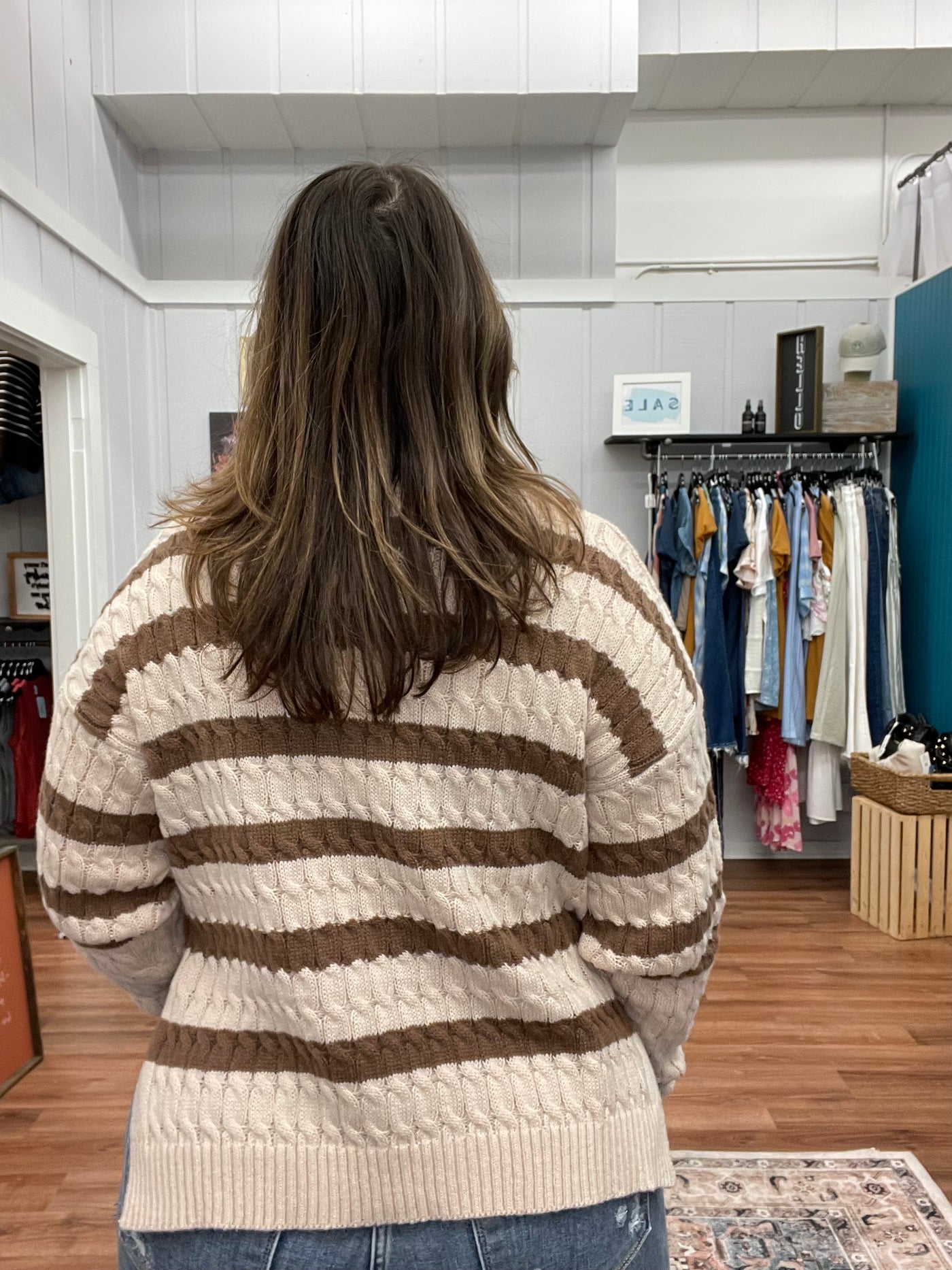 Margot Side Slit Cable Knit Sweater