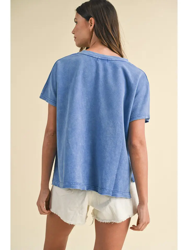 USA Distressed Terry Top