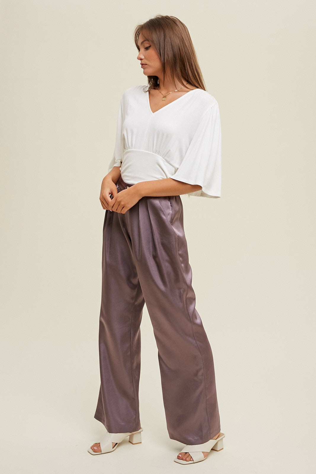 Angie Terry Knit Flutter Sleeve Top