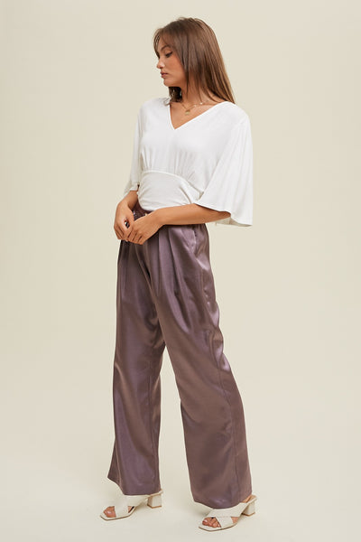 Angie Terry Knit Flutter Sleeve Top