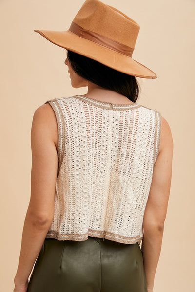 Natalie Crochet Sweater Vest