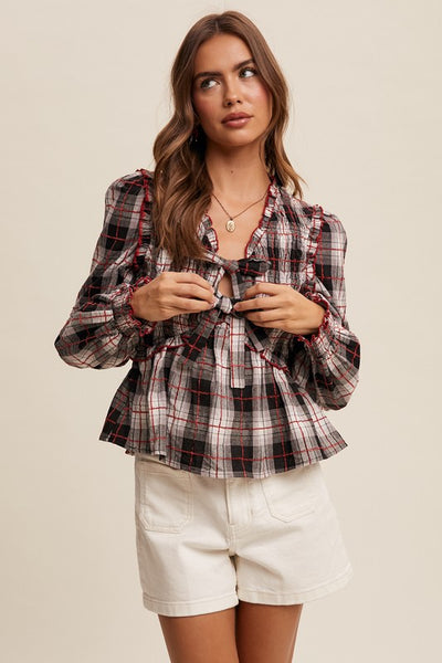 Sabrina Front Bow Tie Blouse