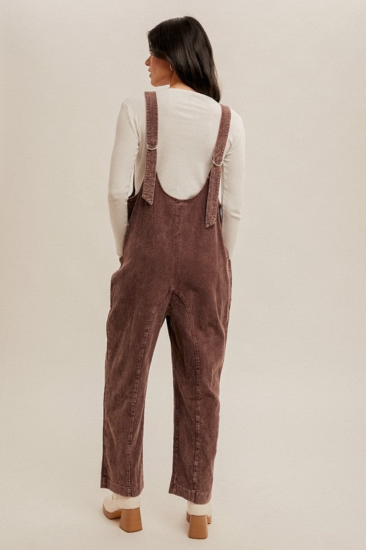 Snow Washed Corduroy Overalls