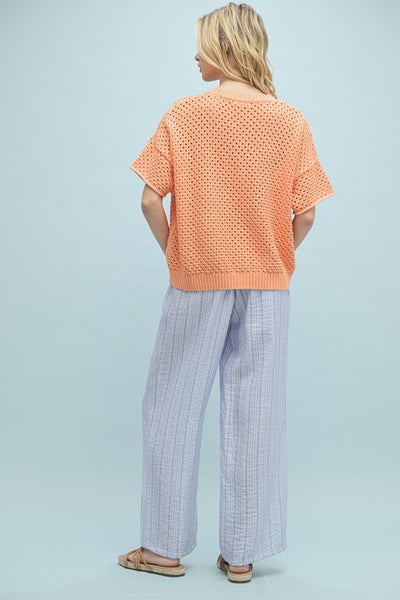 Olivia Open Knit Button Up Sweater