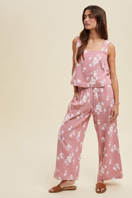 Rosie Floral Print Crop Set