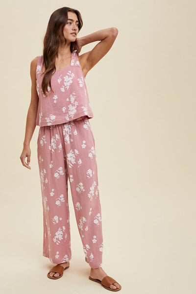 Rosie Floral Print Crop Set