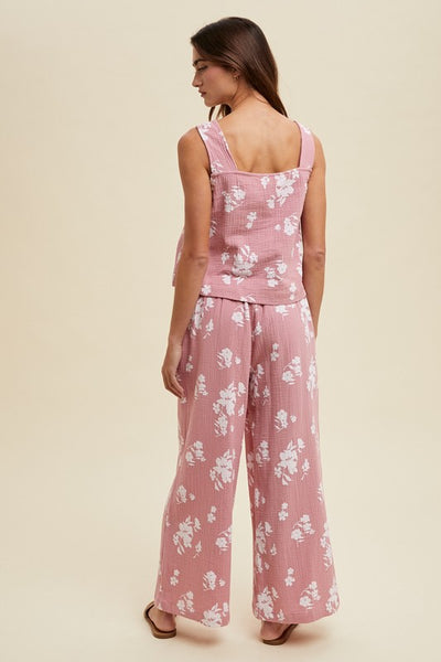 Rosie Floral Print Crop Set