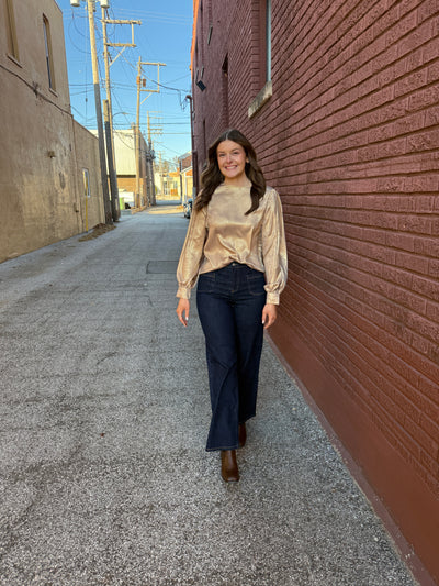 Magic Metallic Long Sleeve Blouse