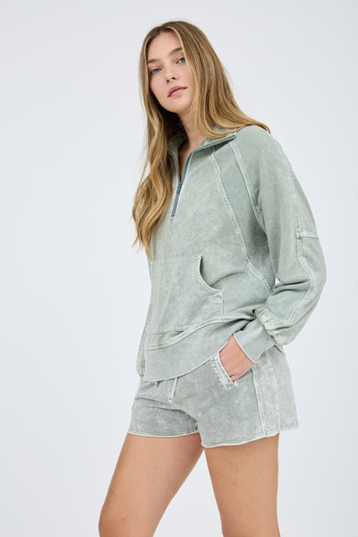 Huron Mock Neck Zip Up