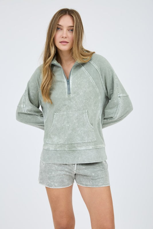 Huron Mock Neck Zip Up