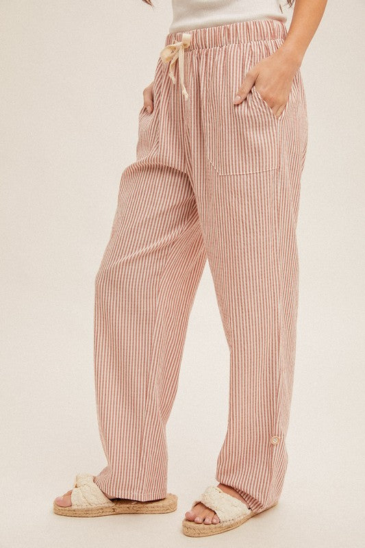 Rolla Striped Rolled Hem Bottoms
