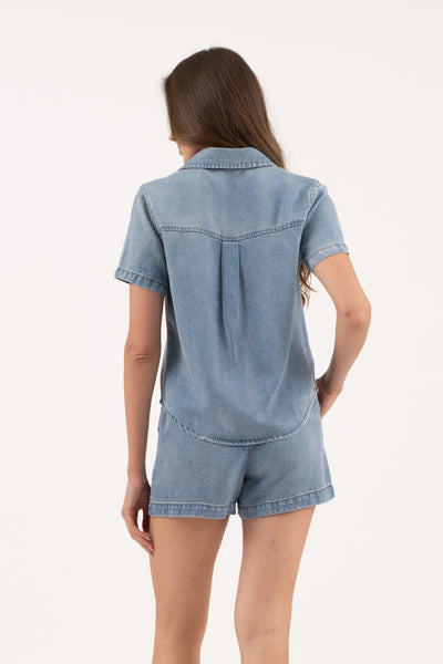 Lucy Chambray Collared Top