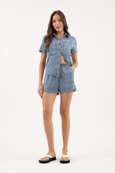 Lucy Chambray Collared Top