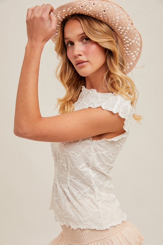 Blake Lettuce Lace Edge Top
