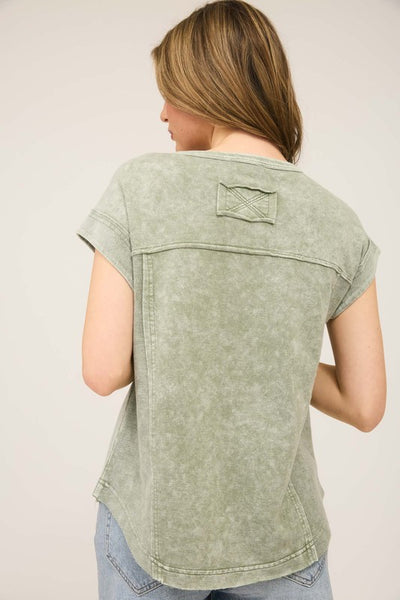Reagan Short Sleeve Henley Top