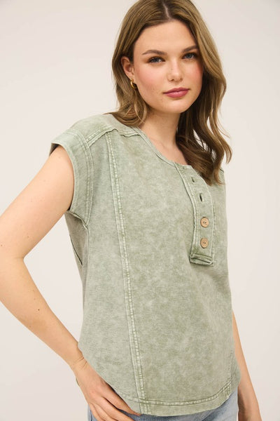 Reagan Short Sleeve Henley Top