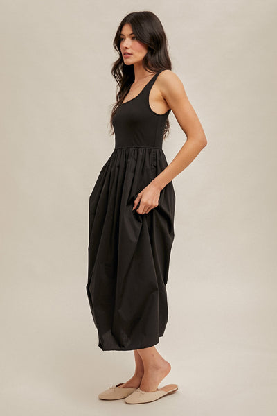 Amayah Mixed Media Midi Dress