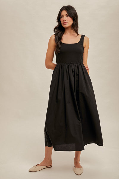 Amayah Mixed Media Midi Dress
