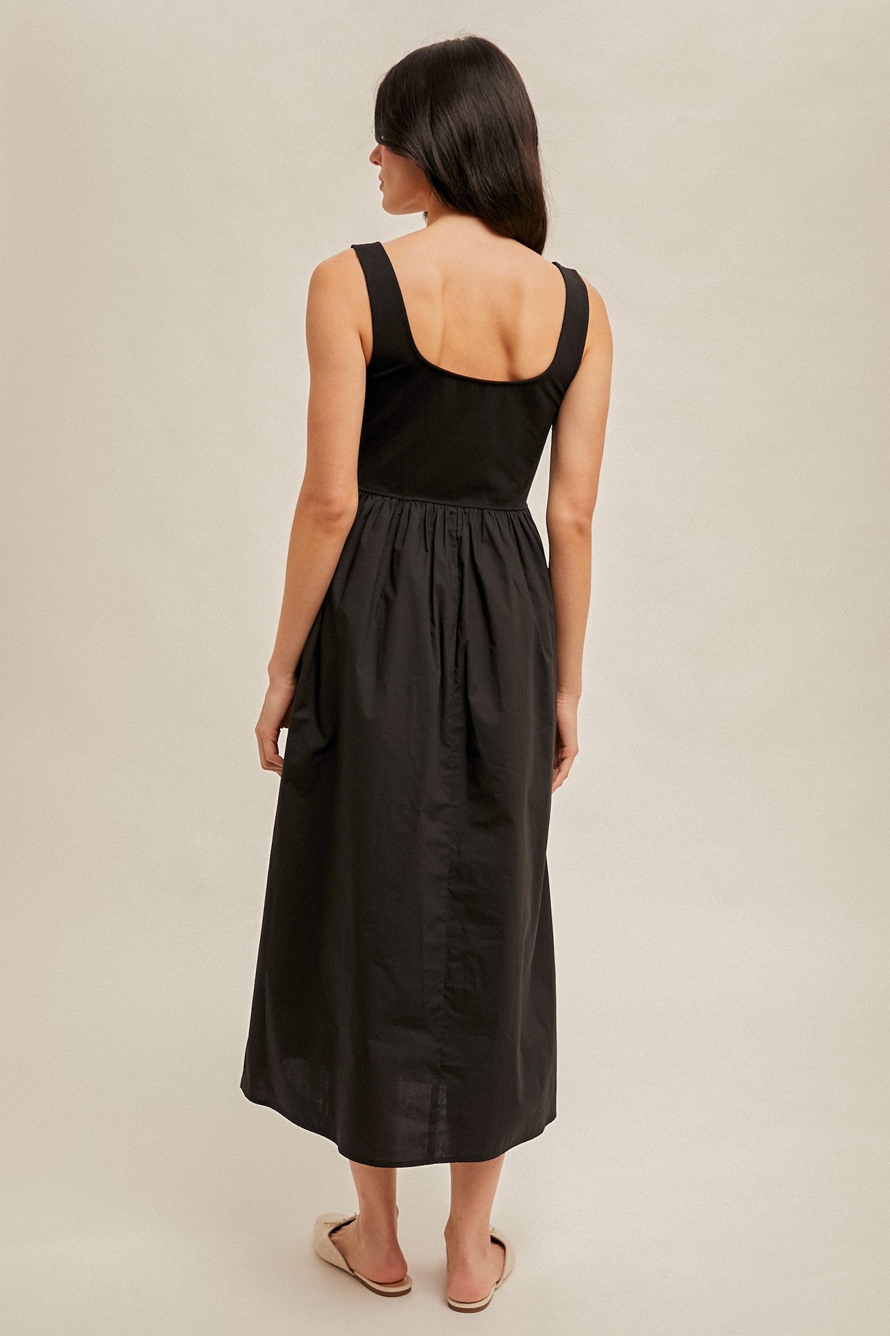 Amayah Mixed Media Midi Dress