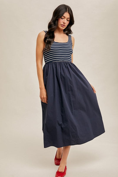 Eve Mixed Media Midi Dress