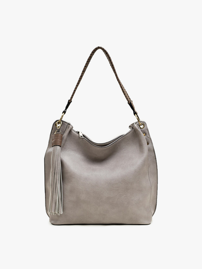 Amber Three Compartment Tassel Hobo Bag