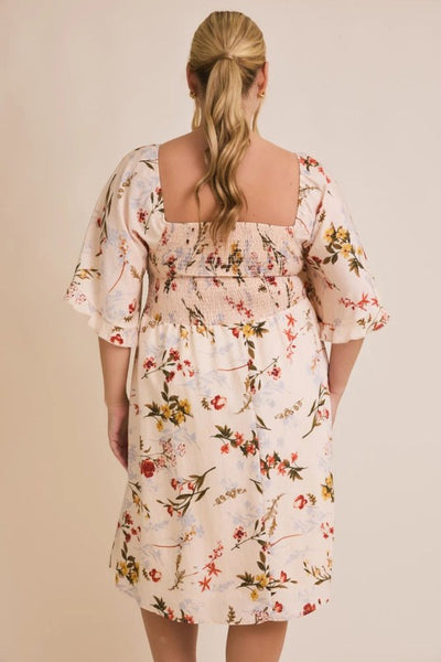Alice Floral Print Smocking Mini Dress