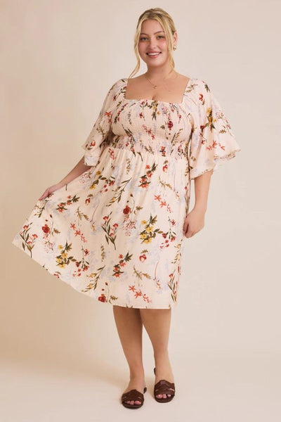 Alice Floral Print Smocking Mini Dress