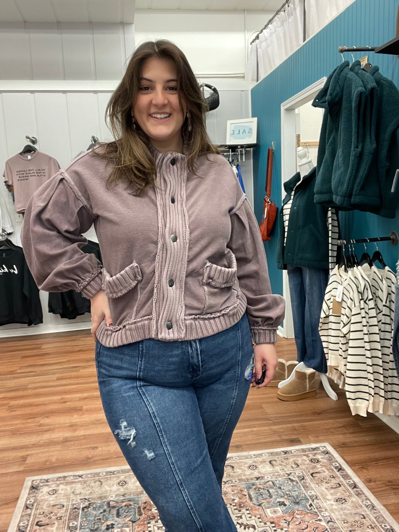 Lena Washed Vintage Cardigan Jacket