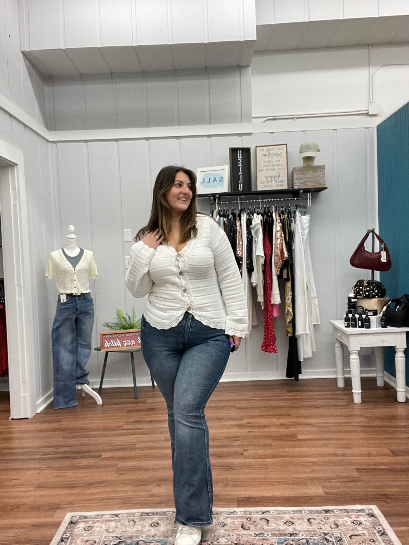 Catherine Trimmed Button Down Cardigan