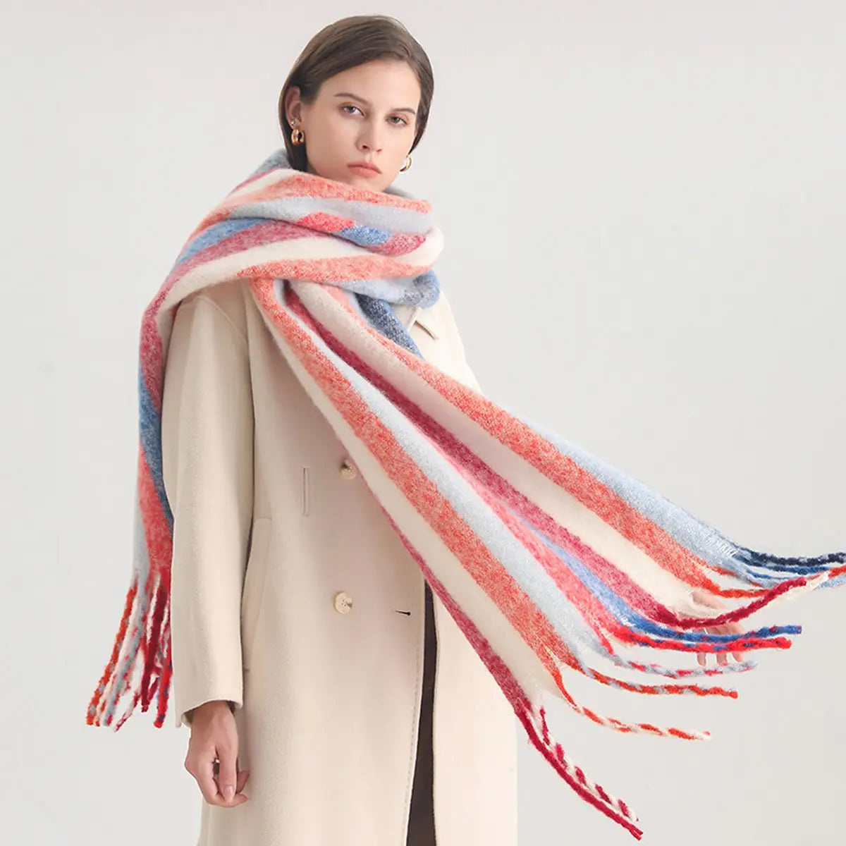 Rainbow Striped Scarf