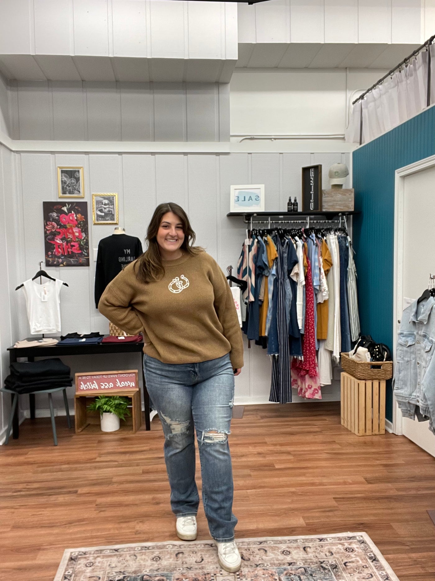 Lucky Double Horseshoe Knit Sweater