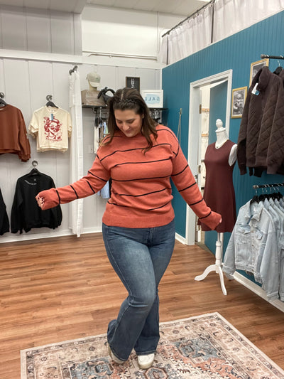 Erin Timeless Striped Crewneck