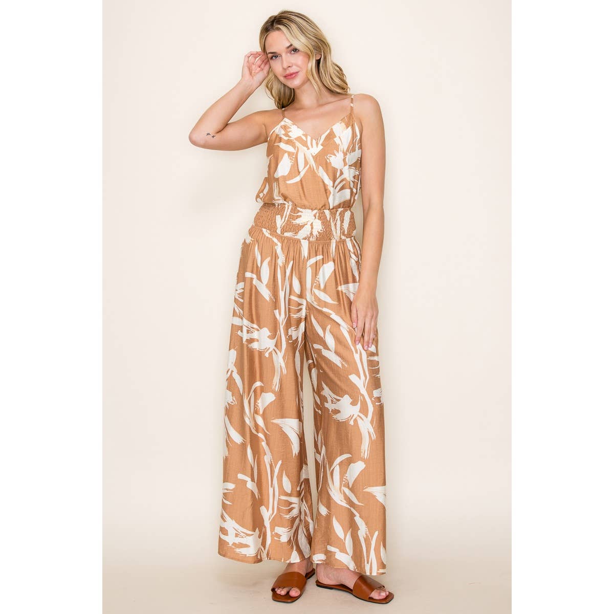 STACCATO - FLORAL PRINT PANTS: NAVY / S-M-L-XL(2-2-2-1)