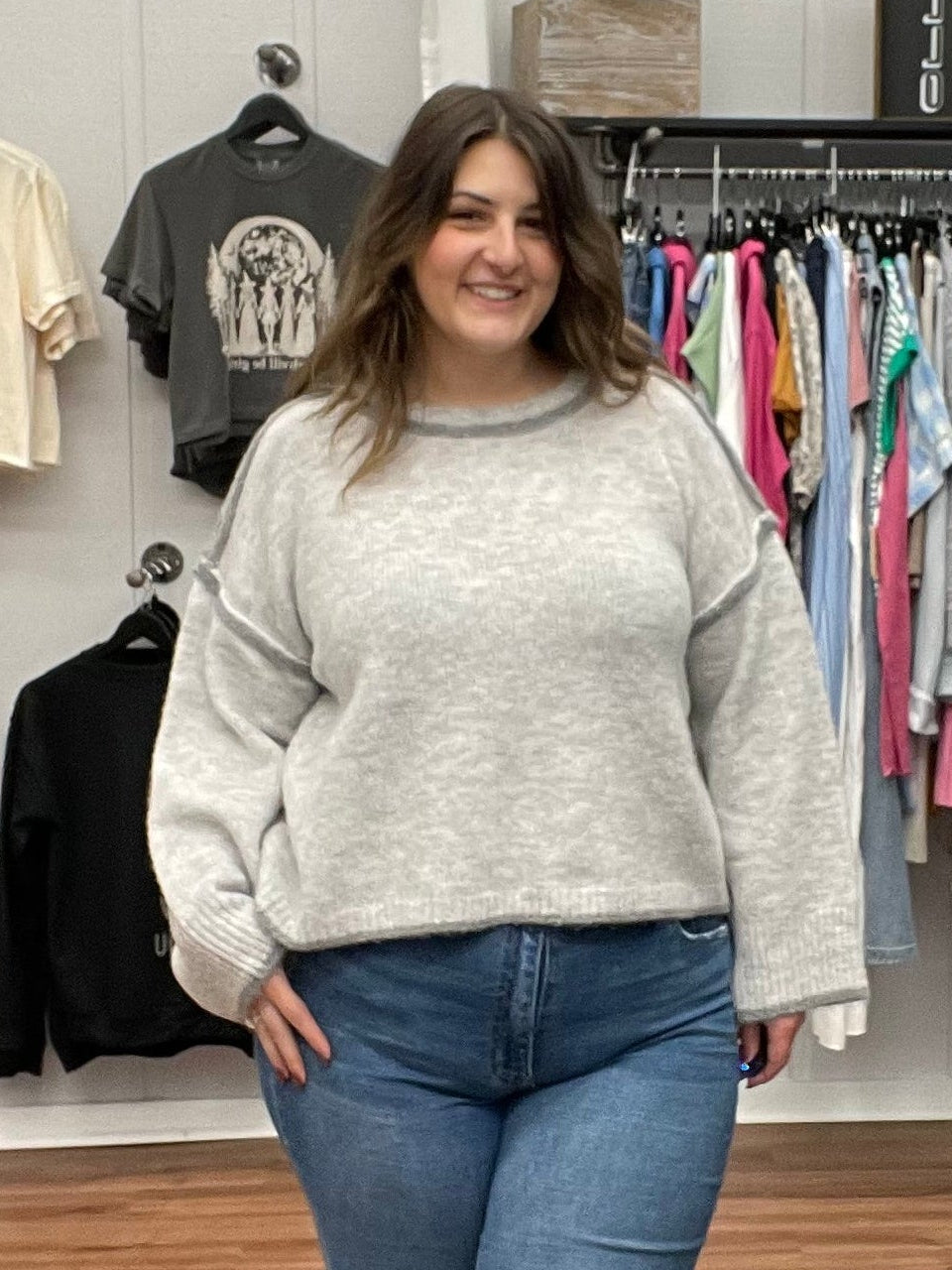 Janelle Crewneck Pullover Sweater