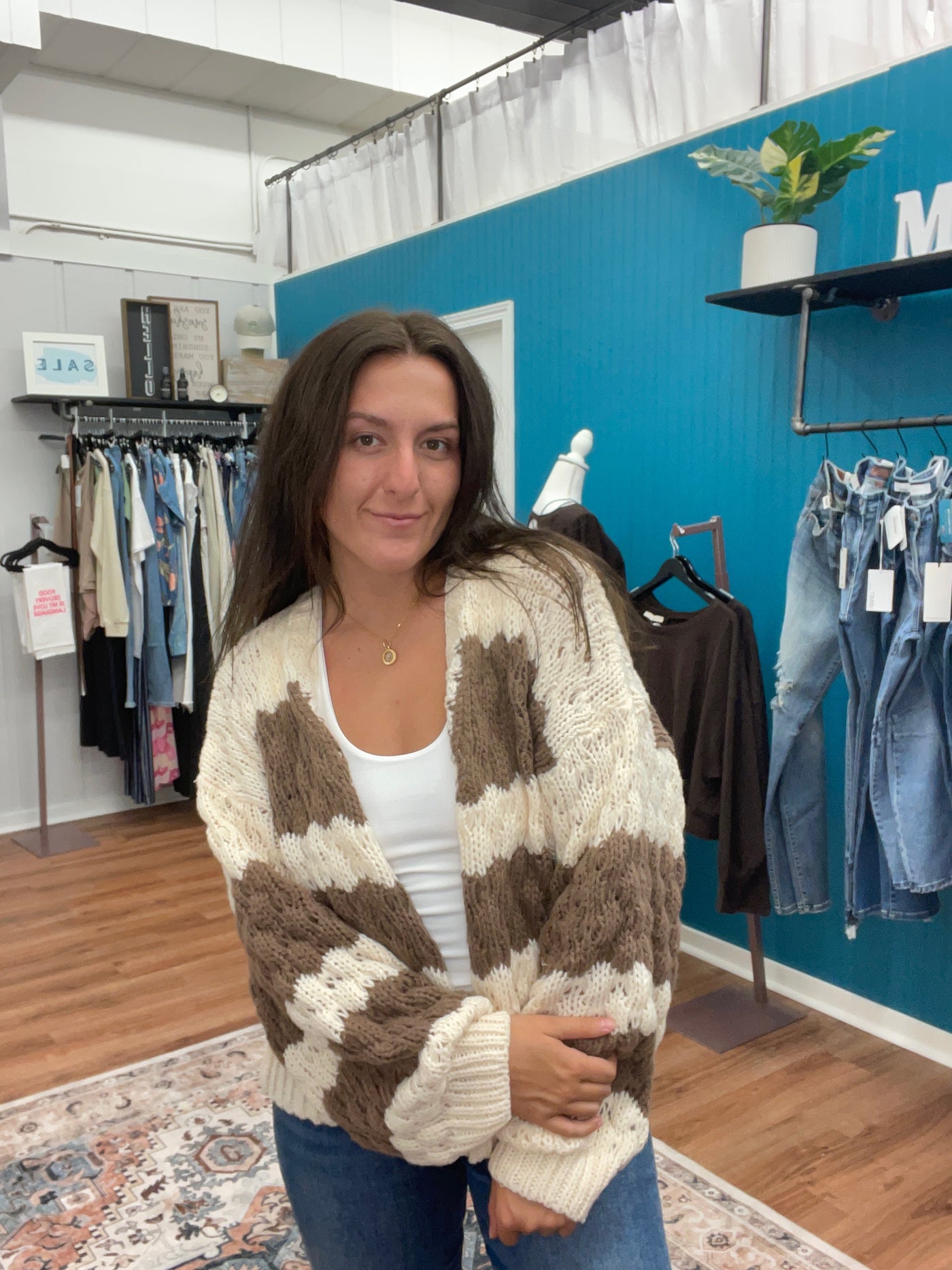 Indie Textured Striped Cardigan