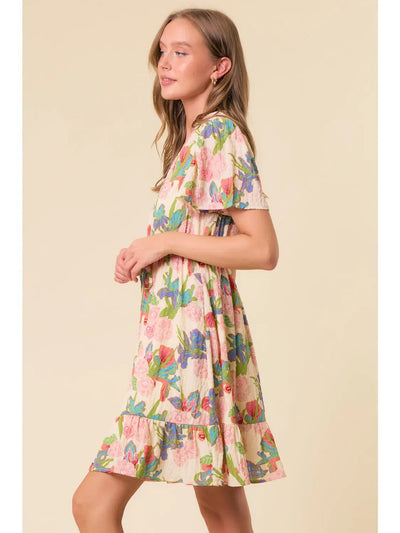 Belle Flutter Sleeve Mini Dress