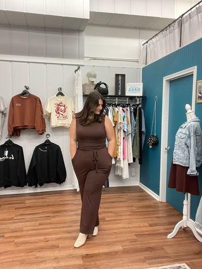 Emery Mock Neck Sleeveless Jumpsuit