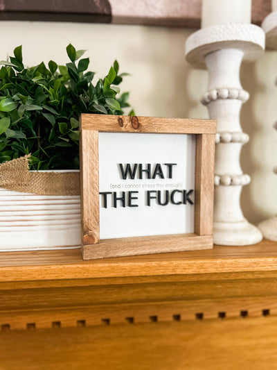 WTF  Funny Desk Sign