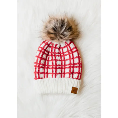 Wonderful Print Pom Winter Hat