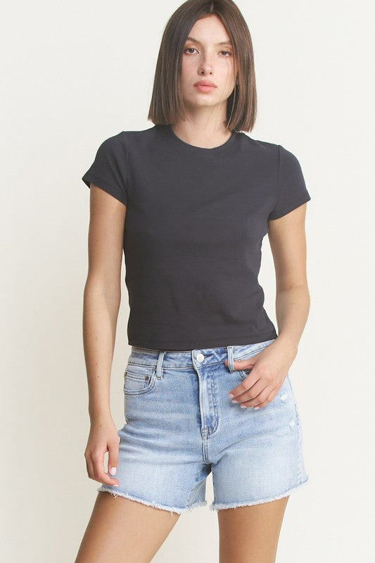 Pearl Super High Rise Denim Fray Short
