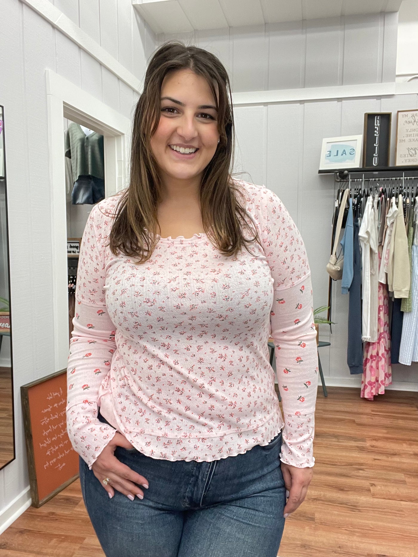 Wallen Floral Printed Knit Top